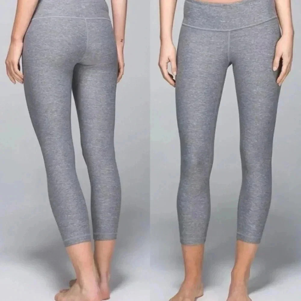 LULULEMON wunder under crop gray leggings